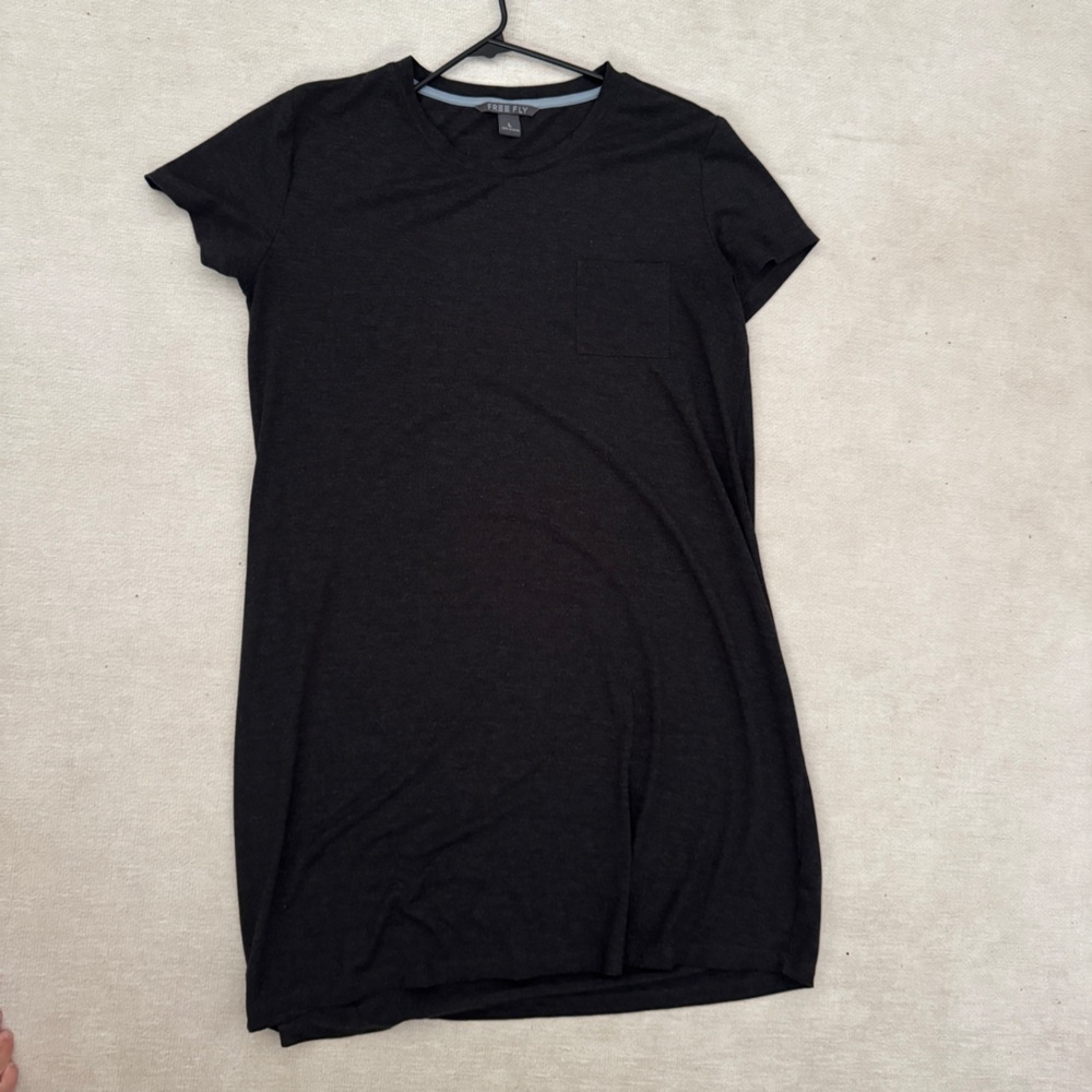 Free Fly Bamboo Flex TShirt Dress | Large |Heather Black